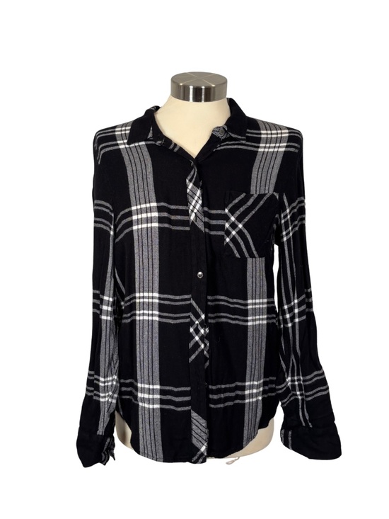 Calvin Klein Jeans Tops - Calvin Klein Jeans Black and Gray Plaid Button-Down Shirt
